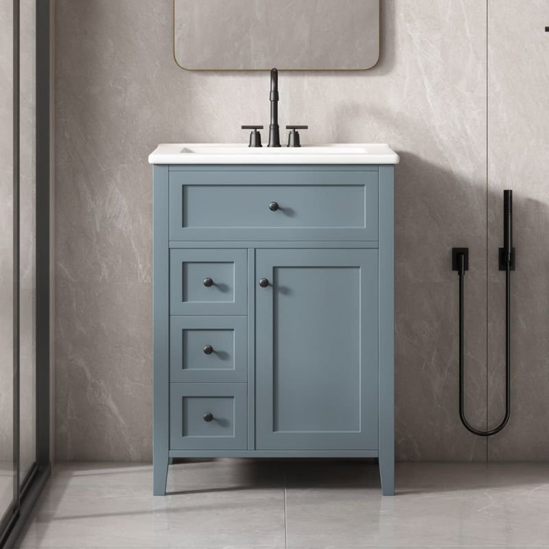 24 inch bathroom vanity with soft close drawers