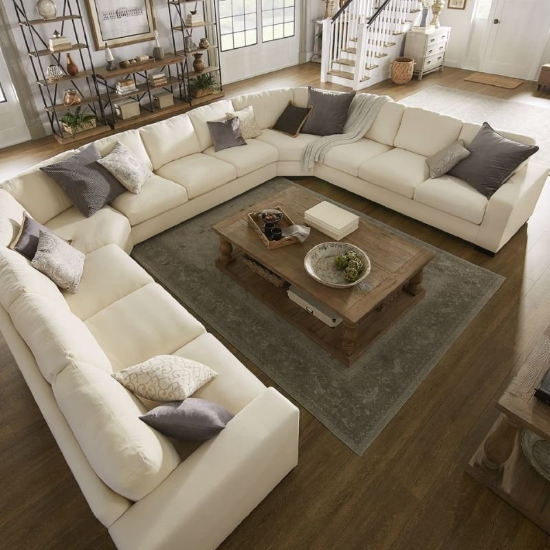 “Luxury U shaped sectional living room sofa set”