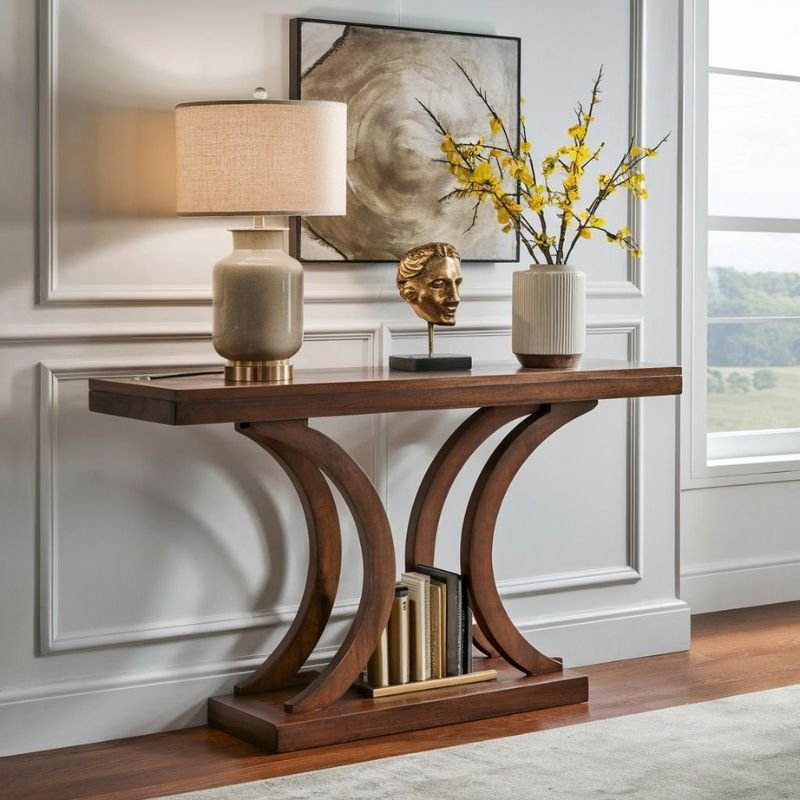 “wooden furniture table console for hallway decor”