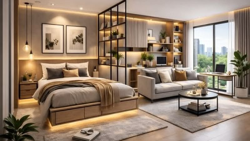 “Browsing room rental listings on a laptop”