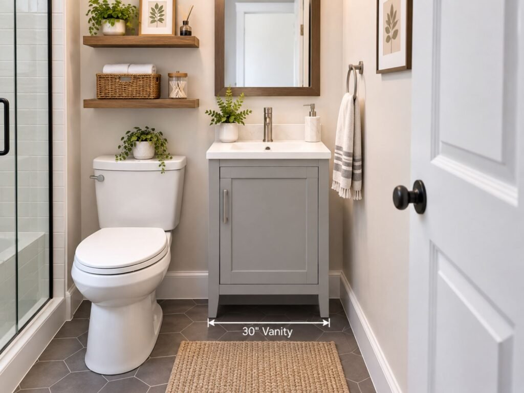30 inch vanity for small bathroom space