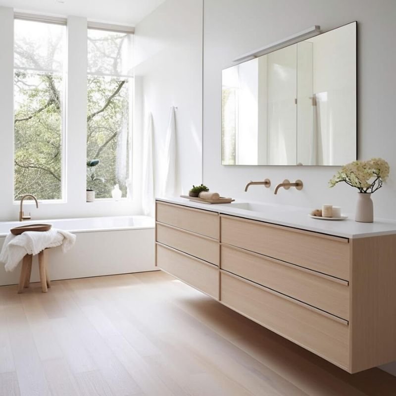 “Bright bathroom vanity lighting improving mirror visibility”