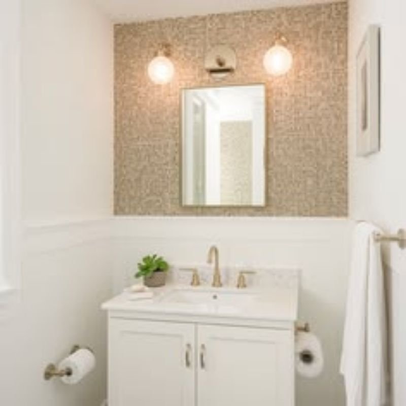 Bathroom wallpaper compared to painted walls
