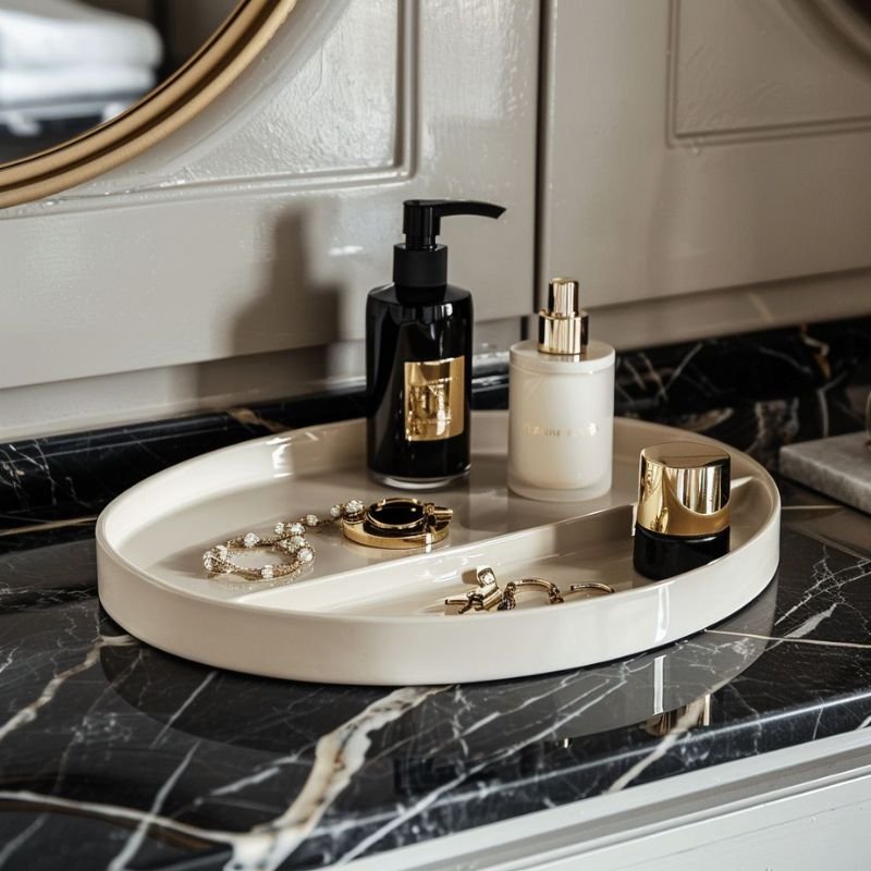 bathroom organizer tray keeping sink counter neat