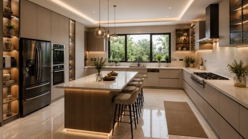 Modern kitchen remodeling ideas with white cabinets and island