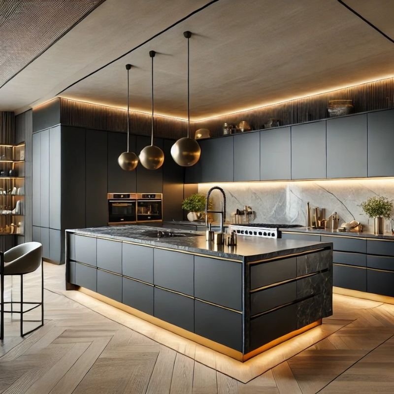 Bespoke kitchen cabinets designed for premium storage and luxury style