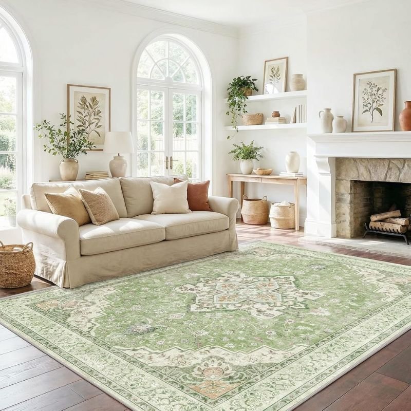Cleaning and maintaining living room rugs with regular vacuuming