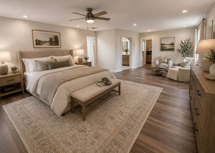 Bedroom sets king in a spacious master bedroom layout