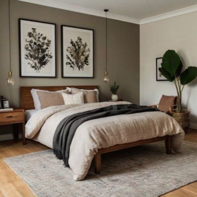 Bedroom layout showing proper furniture spacing