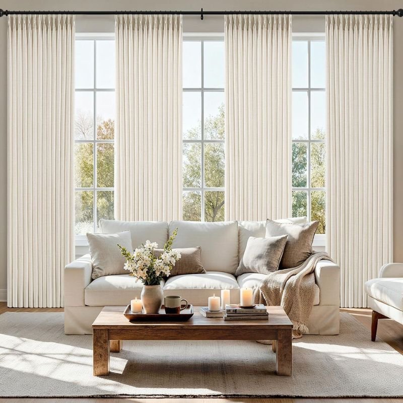 proper curtain hanging height for living room curtains