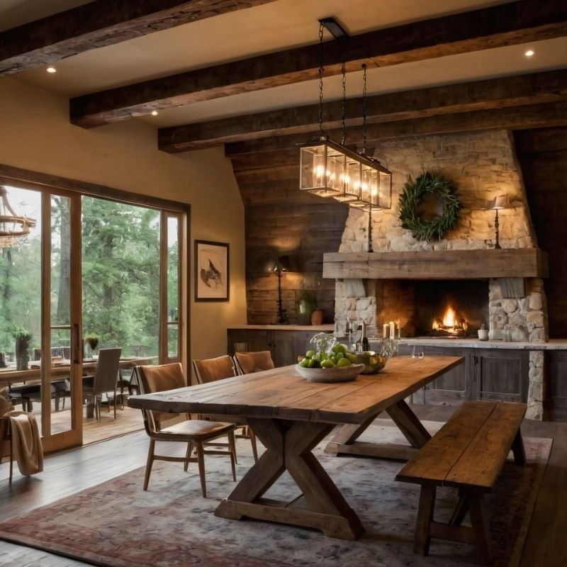 rustic wooden furniture for country style home