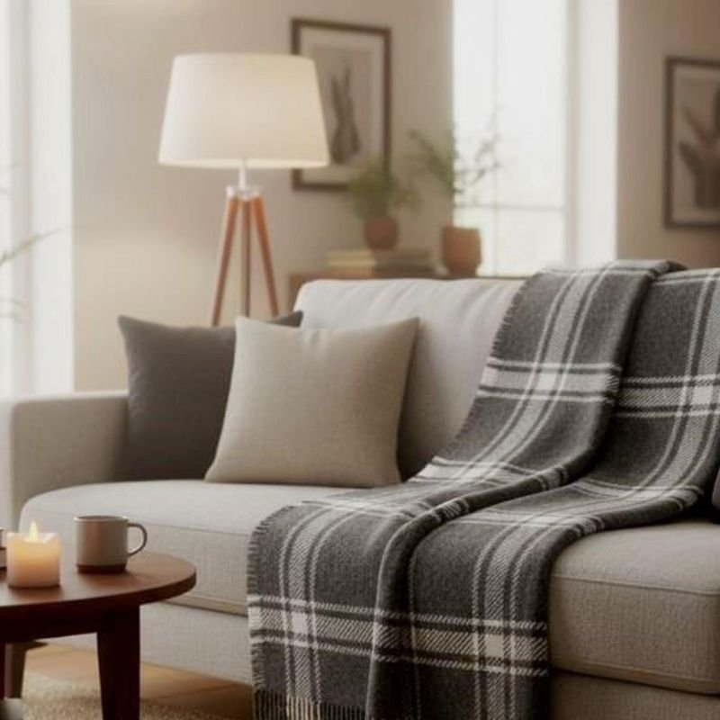 country home textiles with woven and soft textures