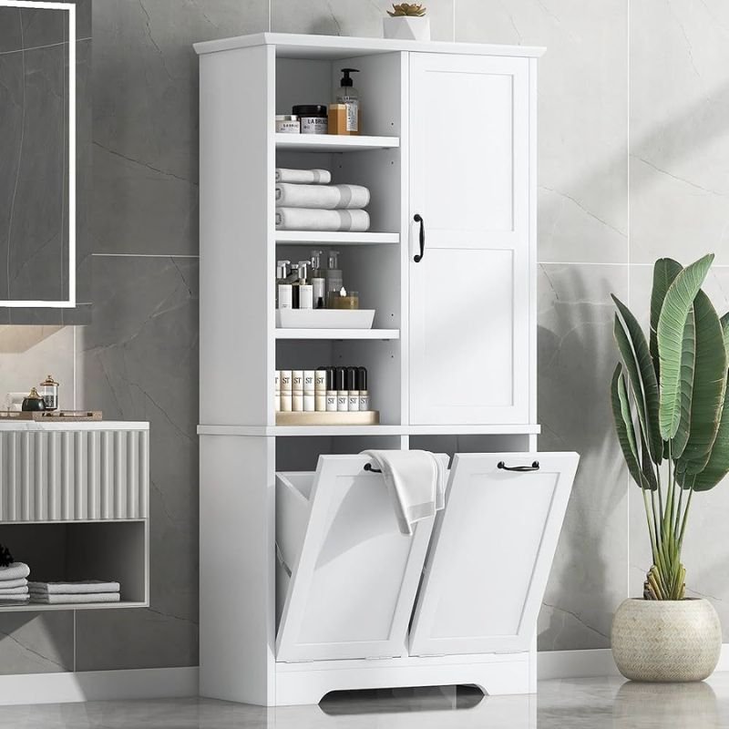 Repurposed Storage Cabinet for Laundry Room Organization