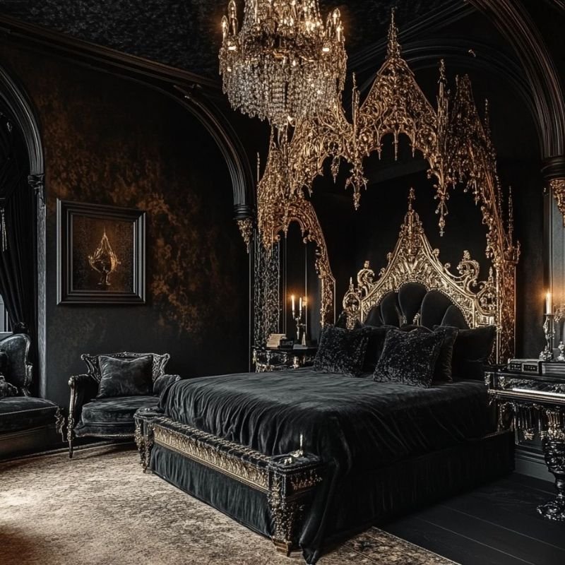 goth home decorating ideas for a gothic bedroom