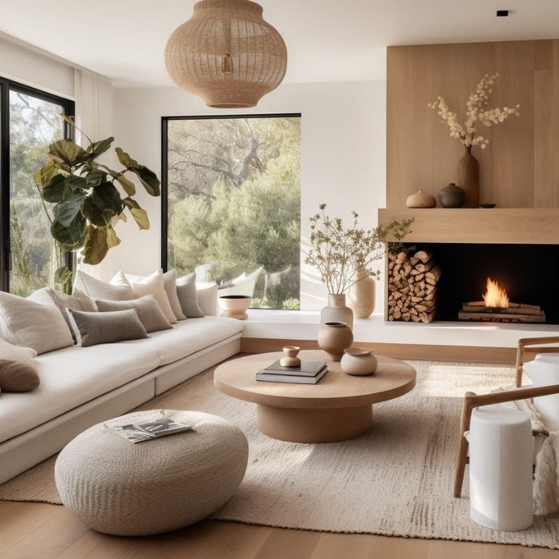 scandinavian interior design style with natural wood
