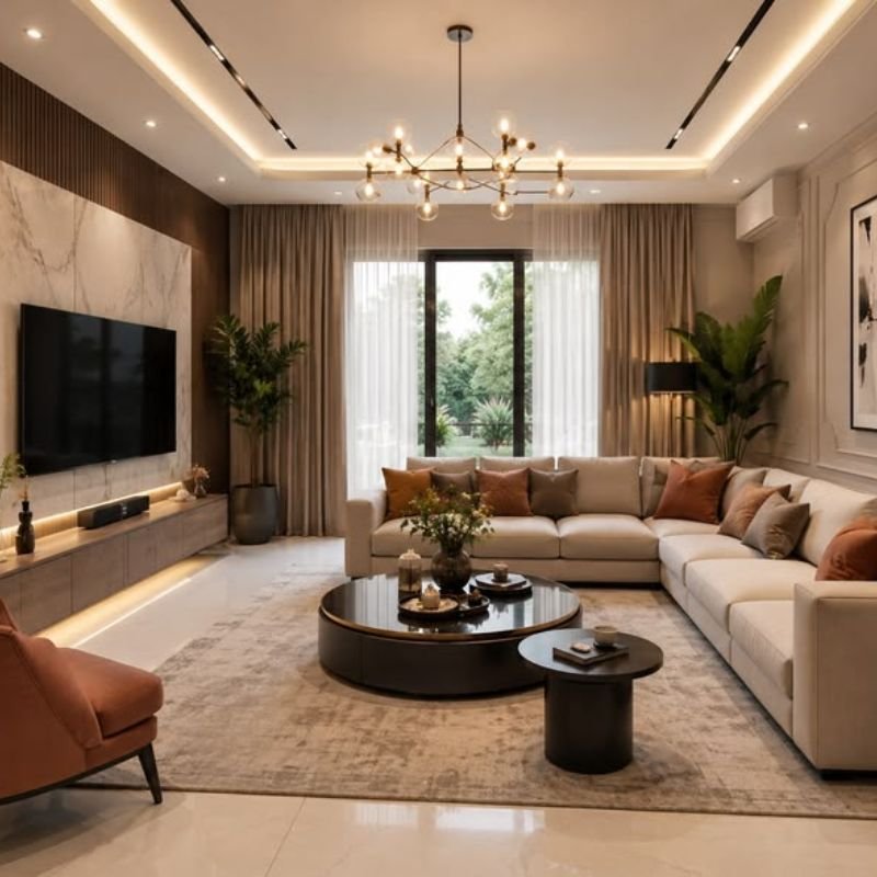 Interior design services showing a complete room transformation
