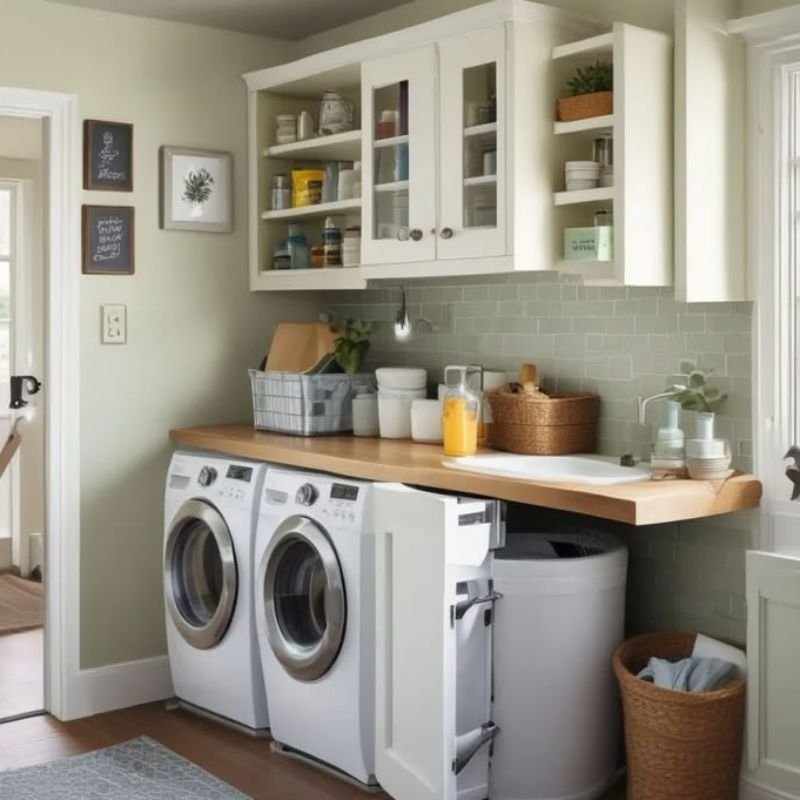Small Laundry Room Cabinets for Extra Storage Space