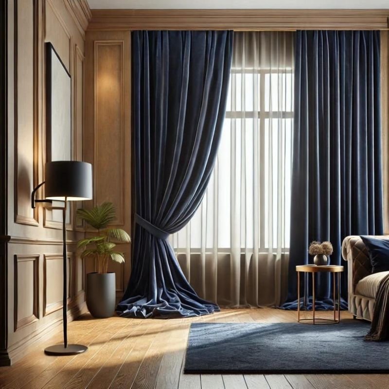 luxurious velvet living room curtains adding elegance and warmth