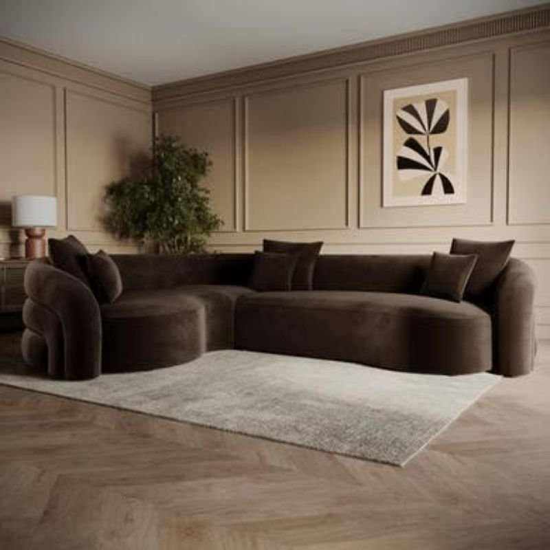 Velvet and leather home tete sofas showcasing different upholstery options for home decor.