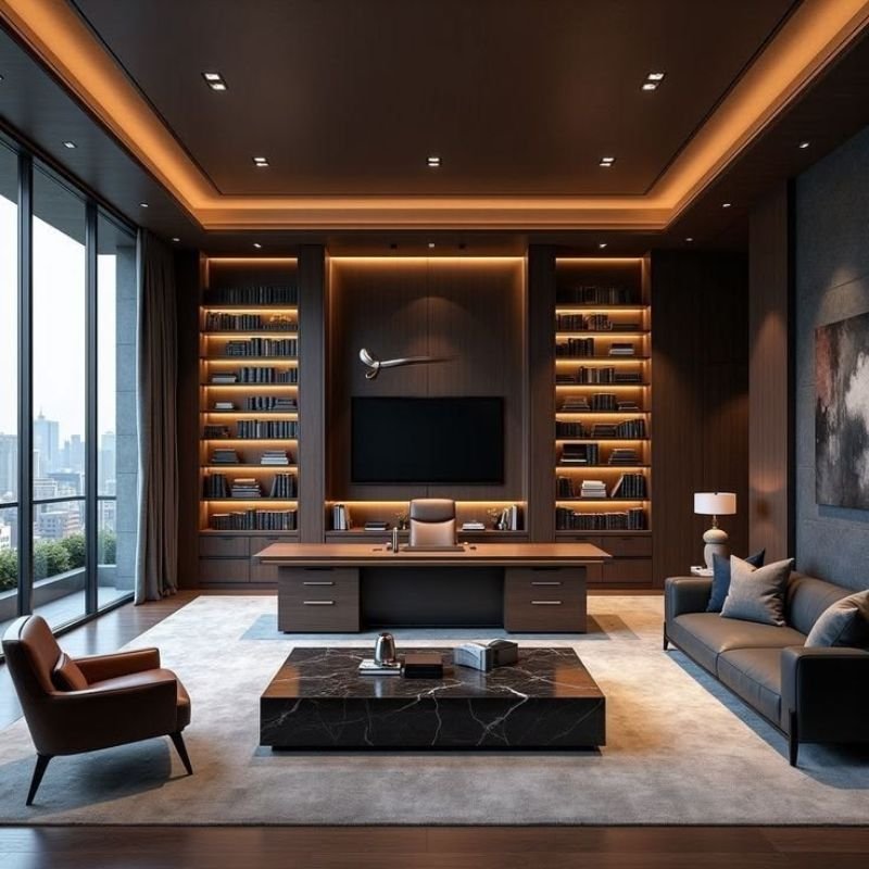 Interior designer working on daily design tasks and floor plans