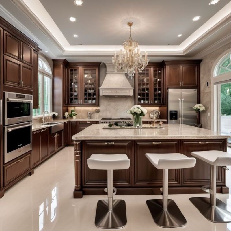 Luxury kitchen design featuring premium materials, custom cabinetry, and high-end appliances