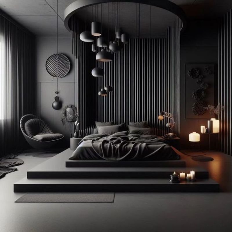 Elegant black bedroom ideas featuring luxury decor and sophisticated design