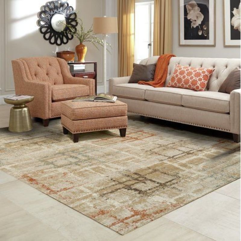 Living room rug creating a cozy and well-defined seating area