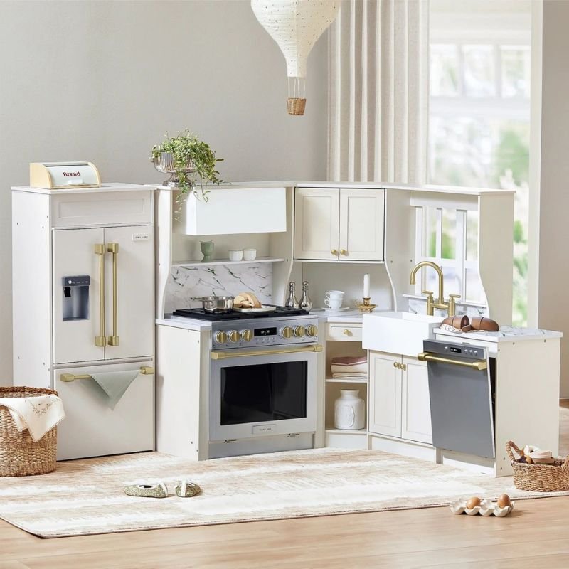 wooden toy cooking station