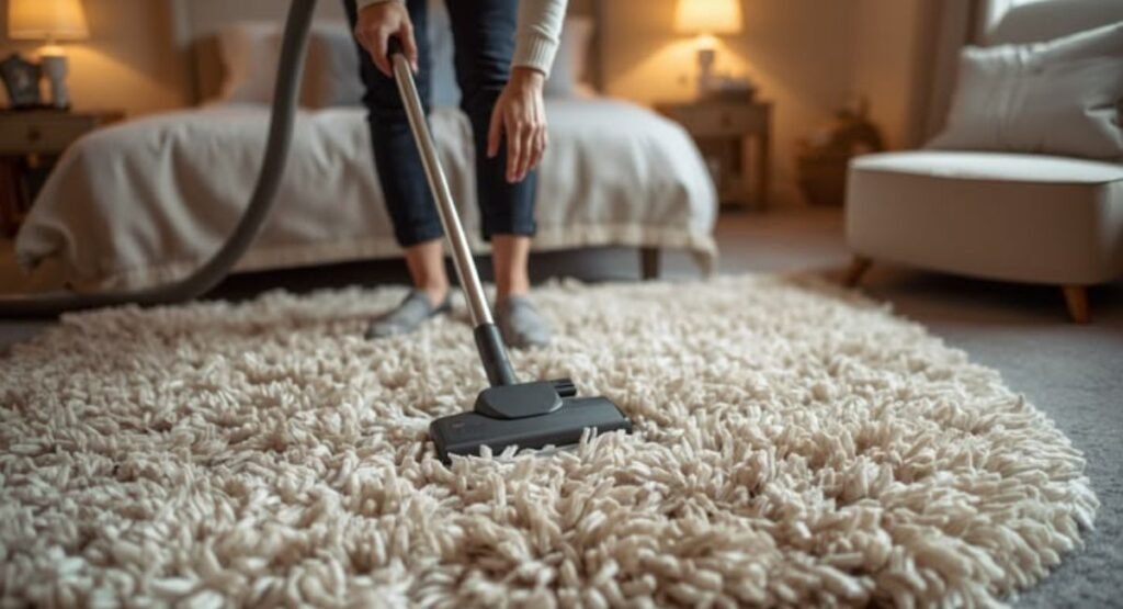 Vacuuming floor covering for regular maintenance