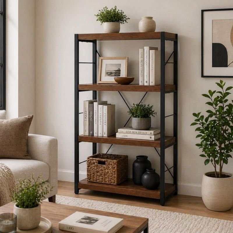 Solid wood wall shelf for modern home storage