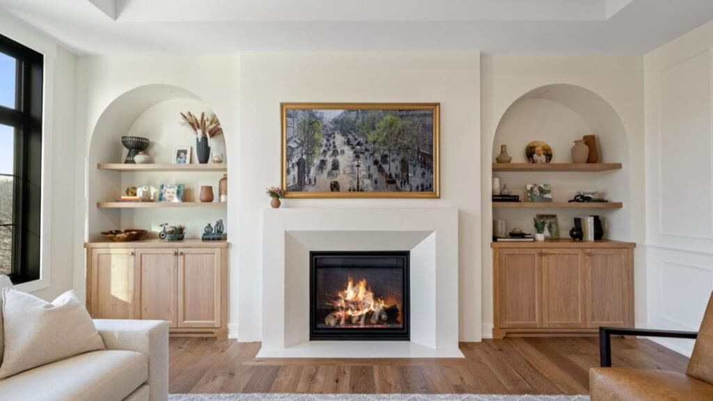 Comparison of cluttered and well-styled fireplace mantel