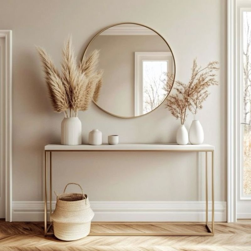 Farmhouse console table styling ideas