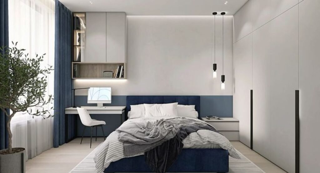 Compact Bedroom with Home Office Setup