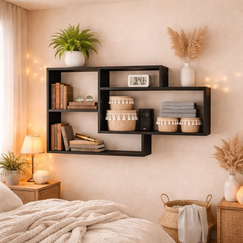 Creative wall shelf styling ideas with plants and artwork