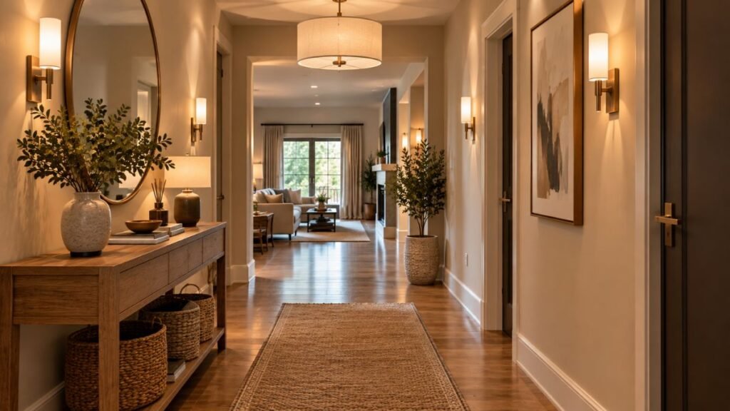 Modern pendant lights and wall sconces for hallway lighting