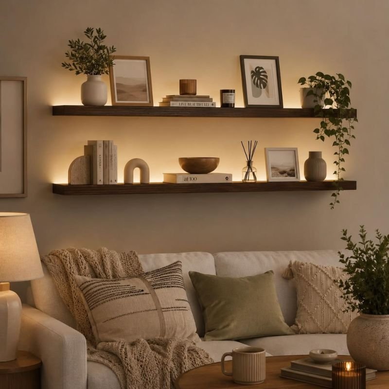 Installing wall shelves securely using wall anchors