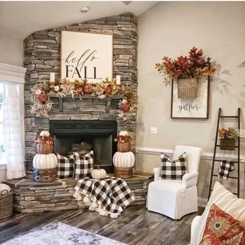 Seasonal fireplace decor ideas for spring, fall, and winter