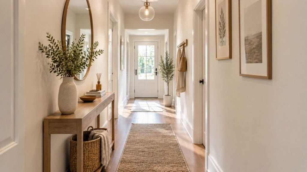 Space-saving furniture in a narrow entryway