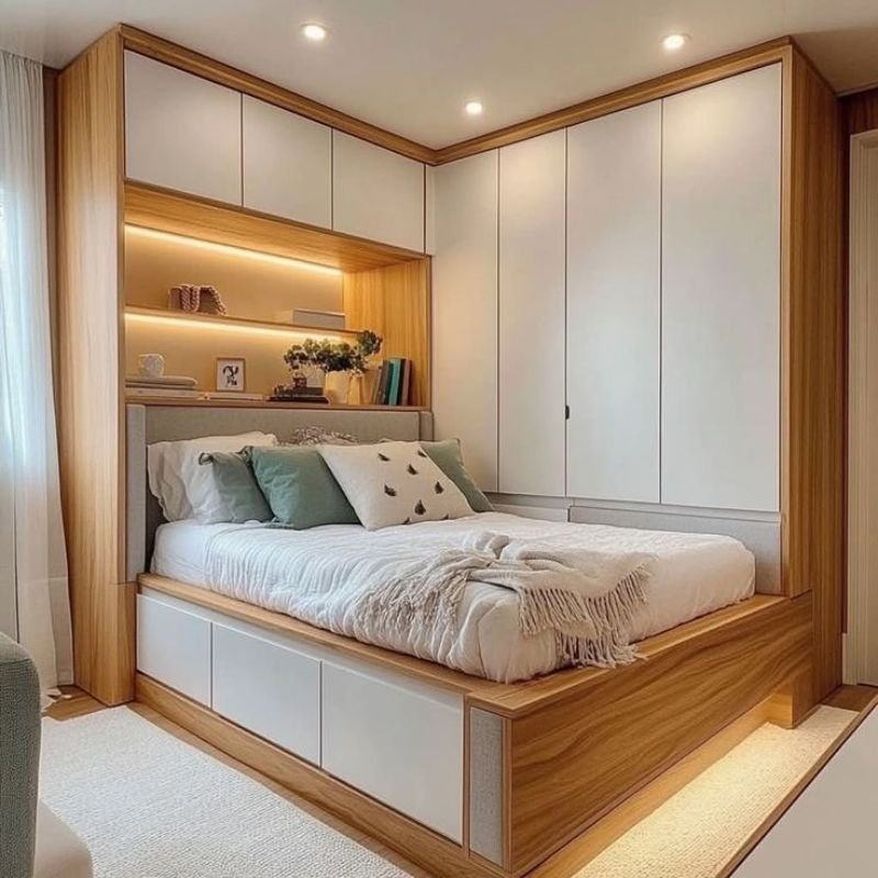 Small Master Bedroom Ideas with Built In Storage Bed