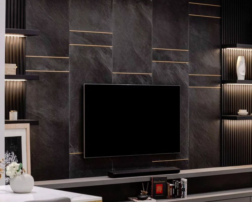 Textured Wallpaper TV Wall Decor