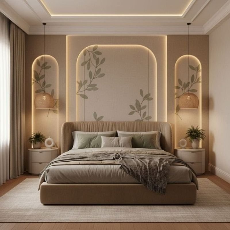 Minimalist bedroom decor style with neutral colors
