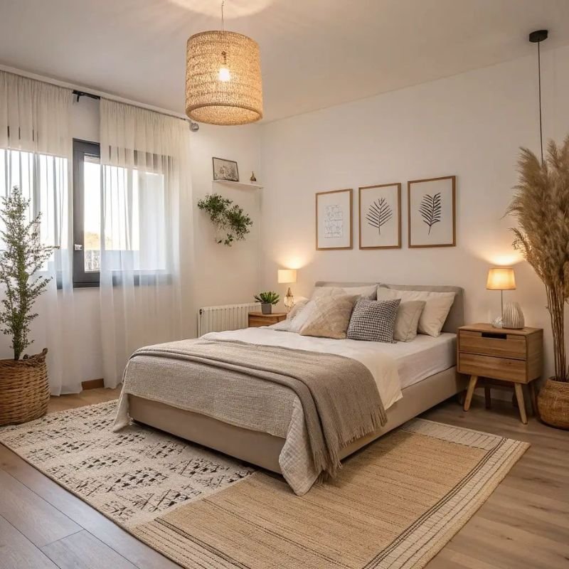 Soft wool area rug with comfortable texture