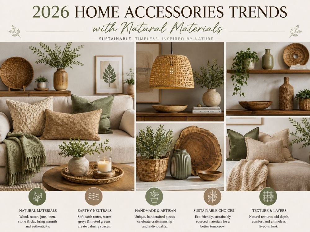 natural wood rattan and woven interior decor