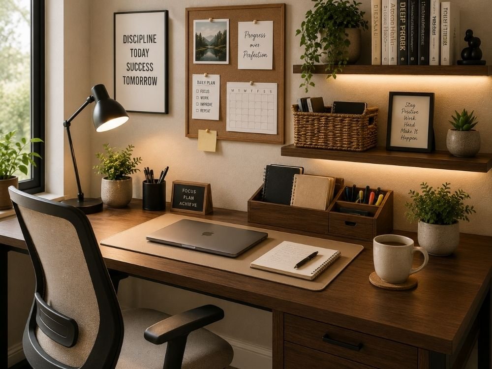 home office accessories and desk organization